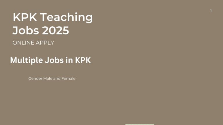 KPK TEACHING JOBS 2025