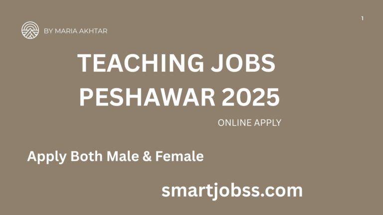 teaching jobs Peshawar 2025