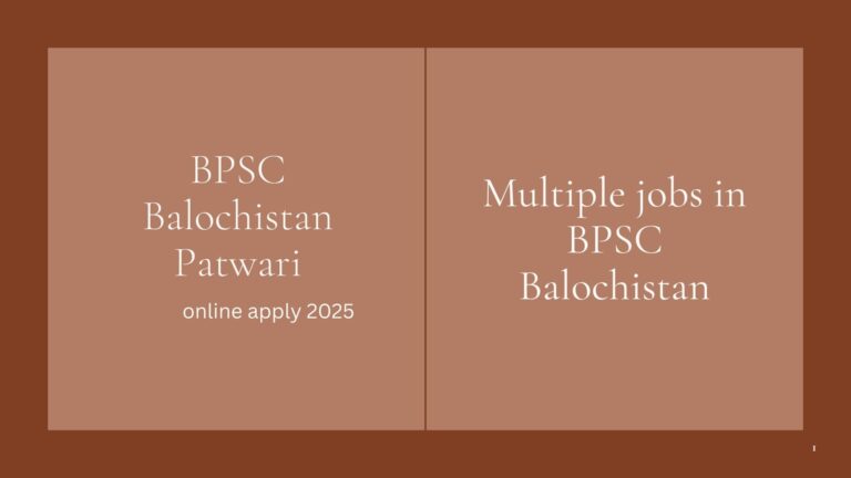BPSC Balochistan Patwari