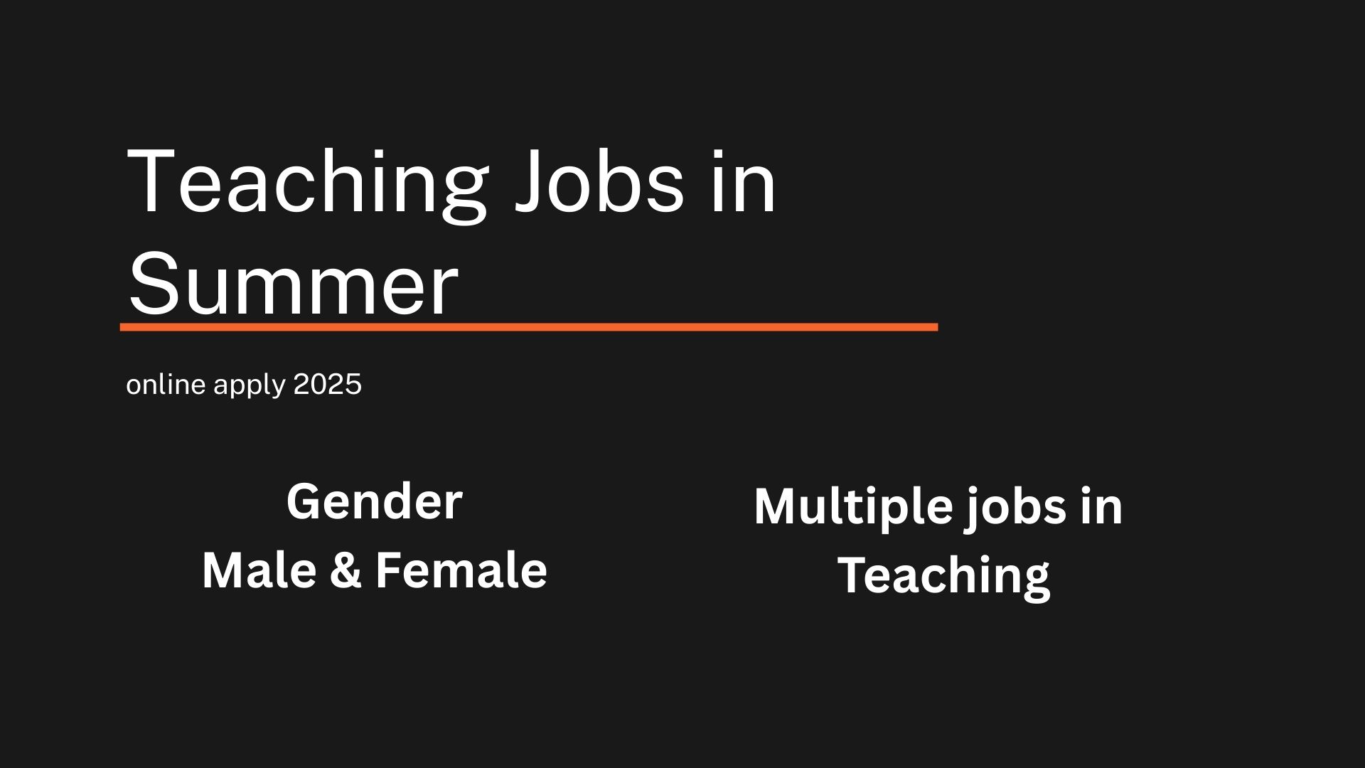 teaching jobs in summer