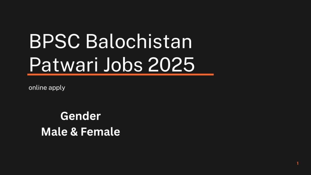 BPSC Balochistan Patwari jobs